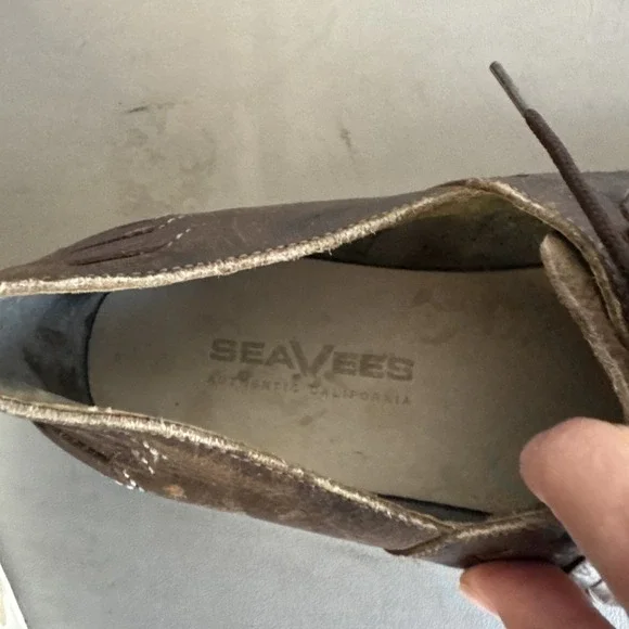 brown leather Huarache lace-up shoes by the brand SeaVees Sz 9 - Picture 6 of 8